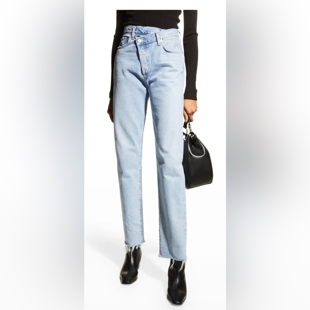 Agolde, Criss cross straight jeans. Size 25.